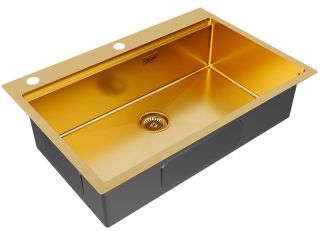 Мойка кухонная Paulmark Kroner-Pro PM707551-BG брашированное золото